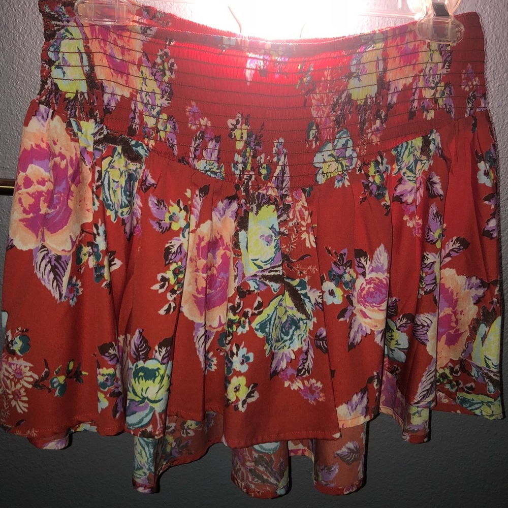 floral stretchy roxy skirt